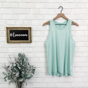 GAP FIT Mint Striped Open Back Tank Top